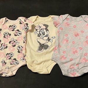 Disney Minnie Mouse Bodysuits - Pink, Cream, Gray